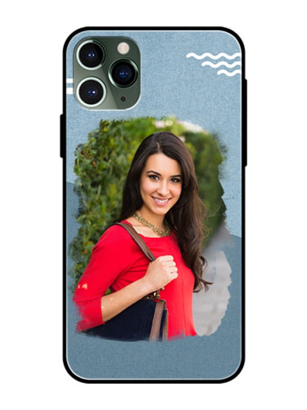 Custom Apple iPhone 11 Pro Custom Glass Mobile Case  - Grunge Line Art Design