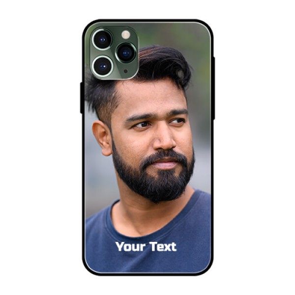 Iphone 11 Pro Glass Mobile Cover: Photo with Text