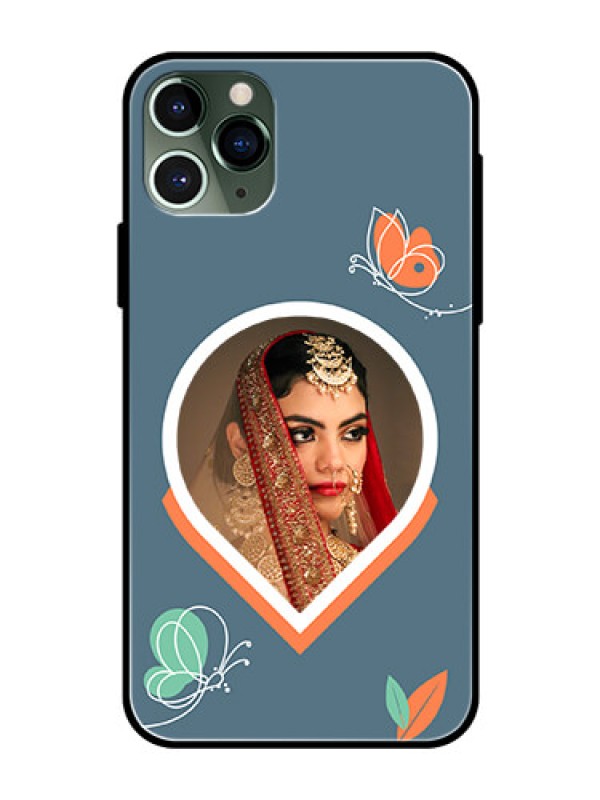 Custom iPhone 11 Pro Custom Glass Mobile Case - Droplet Butterflies Design