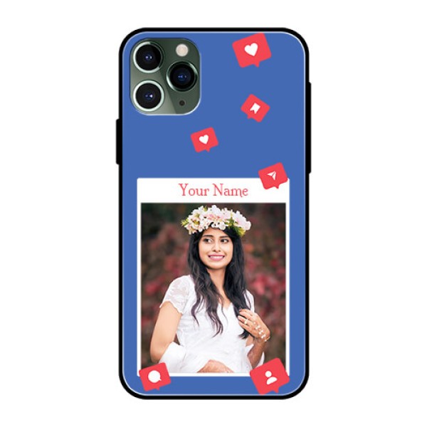 iPhone 11 Pro Custom Glass Phone Case - Like Share And Comment Design iPhone 11 Pro Custom Glass Phone Case - Like Share And Comment Design