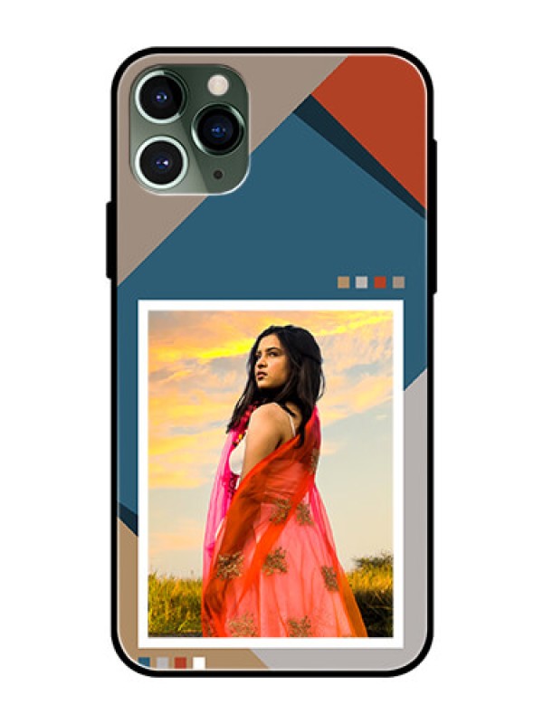 Custom iPhone 11 Pro Personalized Glass Phone Case - Retro color pallet Design