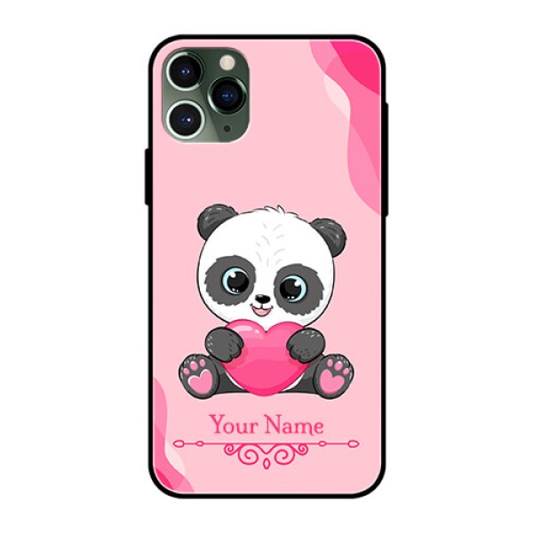 iPhone 11 Pro Custom Glass Mobile Case - Cute Panda Design