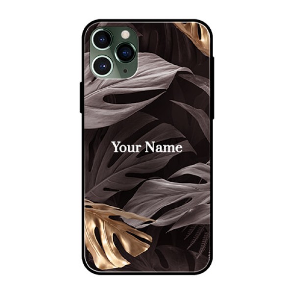 iPhone 11 Pro Personalised Glass Phone Case - Wild Leaves digital paint Design iPhone 11 Pro Personalised Glass Phone Case - Wild Leaves digital paint Design