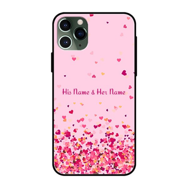 iPhone 11 Pro Photo Printing on Glass Case - Floating Hearts Design iPhone 11 Pro Photo Printing on Glass Case - Floating Hearts Design