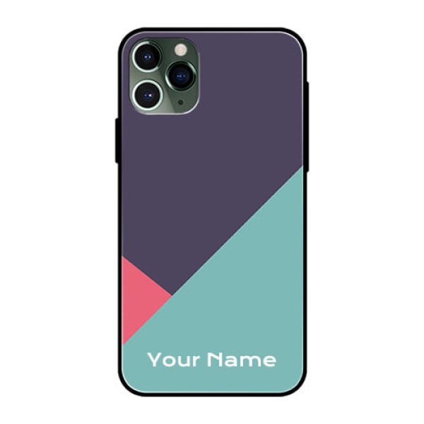 iPhone 11 Pro Custom Glass Mobile Case - Tri Color abstract Design