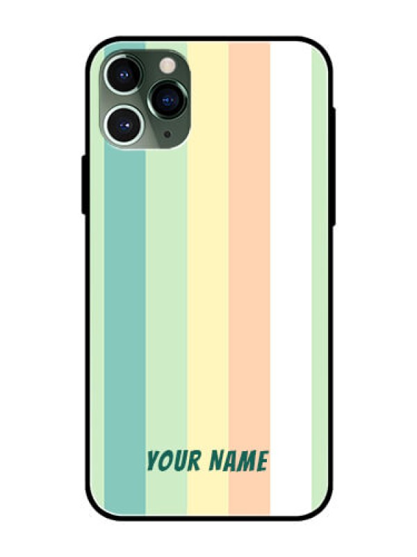 Custom iPhone 11 Pro Photo Printing on Glass Case - Multi-colour Stripes Design