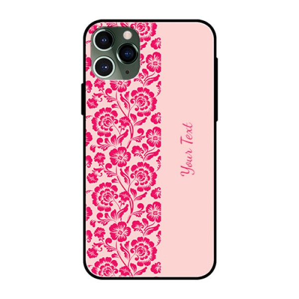 iPhone 11 Pro Custom Glass Phone Case - Attractive Floral Pattern Design