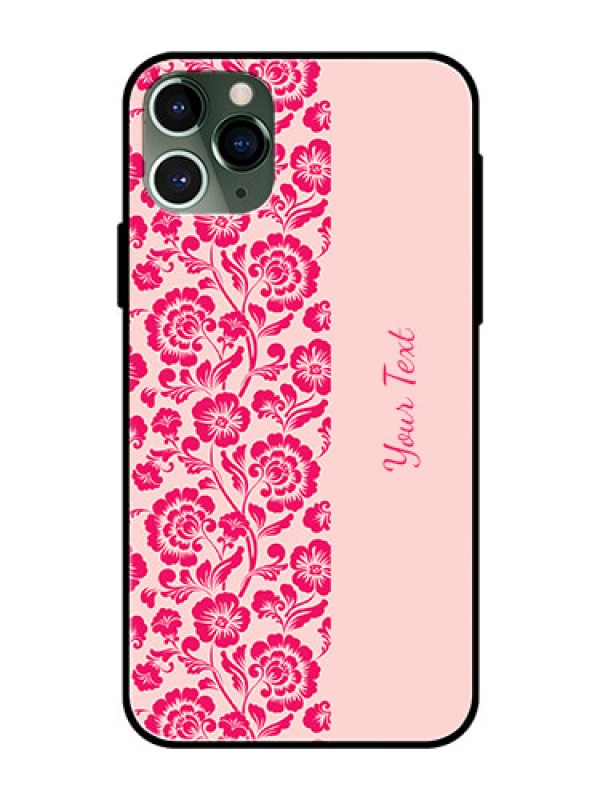 Custom iPhone 11 Pro Custom Glass Phone Case - Attractive Floral Pattern Design