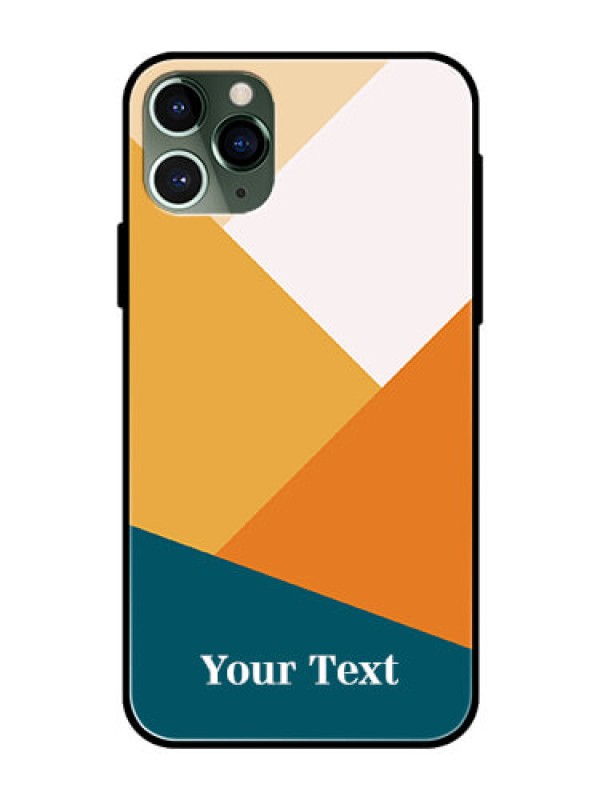 Custom iPhone 11 Pro Personalized Glass Phone Case - Stacked Multi-colour Design