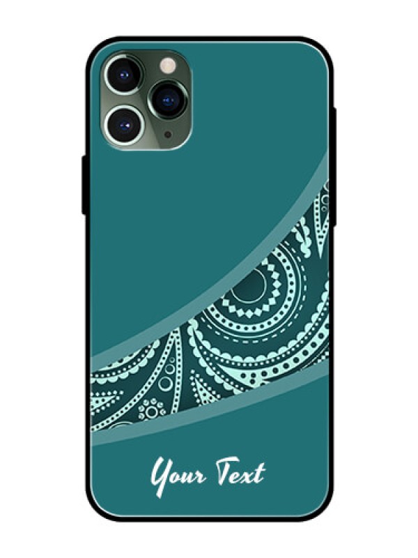 Custom iPhone 11 Pro Photo Printing on Glass Case - semi visible floral Design