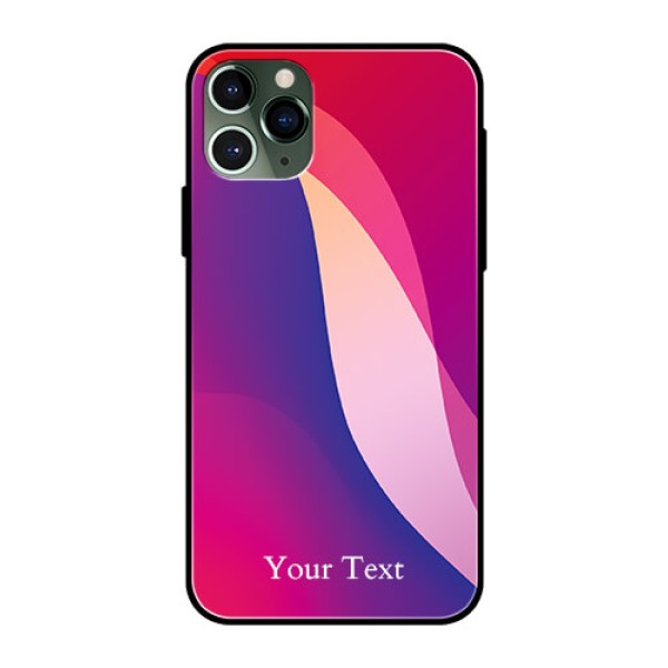 iPhone 11 Pro Personalized Glass Phone Case - Digital abstract Overlap Design