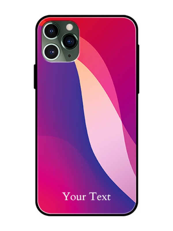 Custom iPhone 11 Pro Personalized Glass Phone Case - Digital abstract Overlap Design