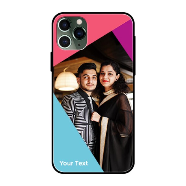 iPhone 11 Pro Custom Glass Mobile Case - Stacked Triple colour Design iPhone 11 Pro Custom Glass Mobile Case - Stacked Triple colour Design