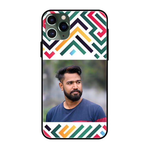 iPhone 11 Pro Personalized Glass Phone Case - Colorful Maze Pattern Design iPhone 11 Pro Personalized Glass Phone Case - Colorful Maze Pattern Design