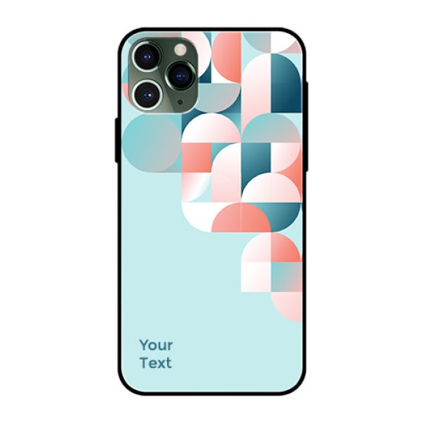 iPhone 11 Pro Custom Glass Phone Case - Stylish Semi-circle Pattern Design iPhone 11 Pro Custom Glass Phone Case - Stylish Semi-circle Pattern Design