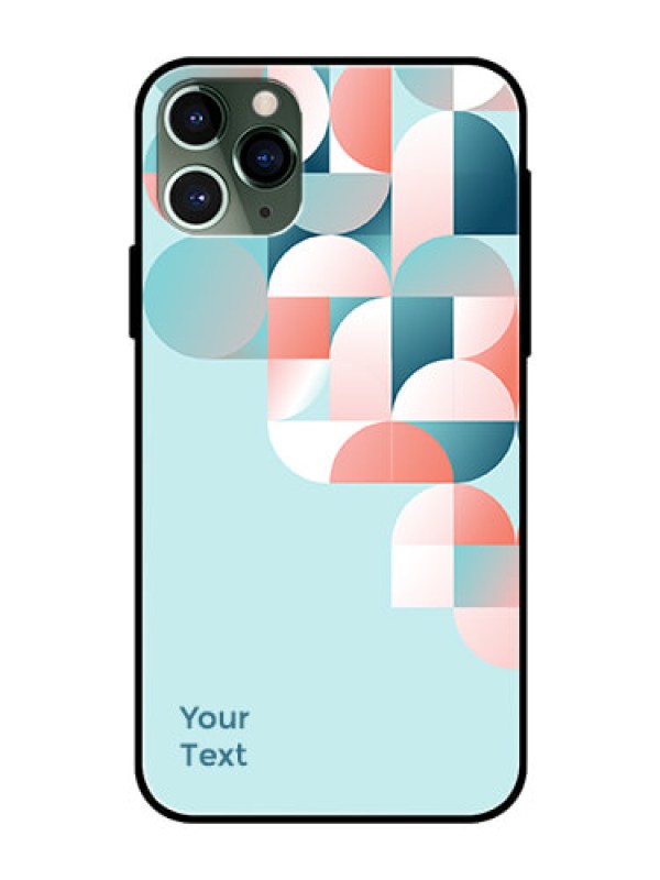 Custom iPhone 11 Pro Custom Glass Phone Case - Stylish Semi-circle Pattern Design