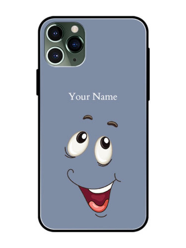 Custom iPhone 11 Pro Photo Printing on Glass Case - Laughing Cartoon Face Design