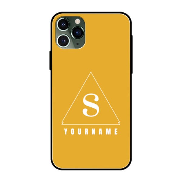 iPhone 11 Pro Personalized Glass Phone Case - simple triangle Design