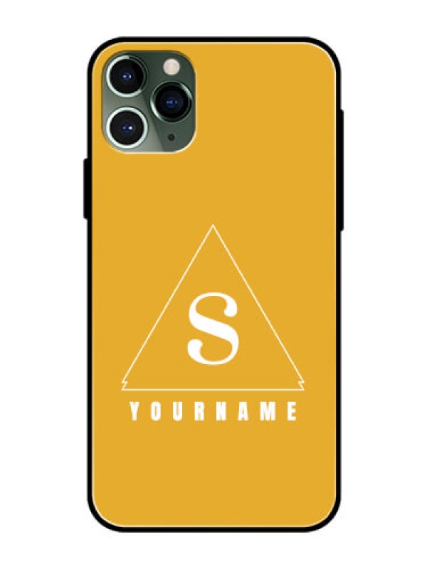 Custom iPhone 11 Pro Personalized Glass Phone Case - simple triangle Design