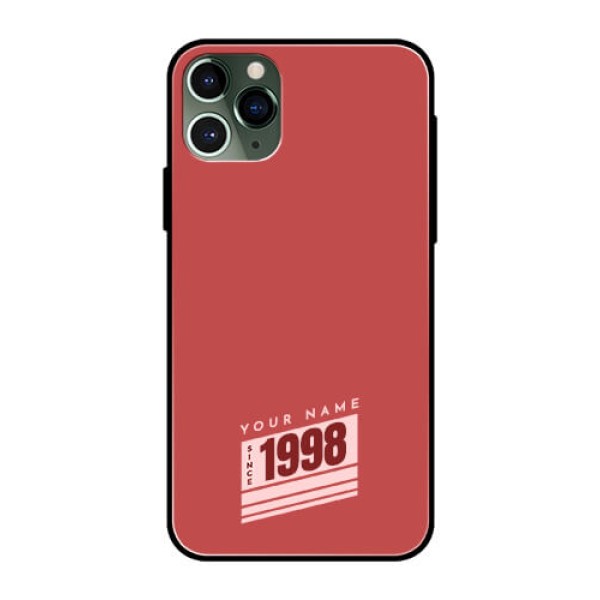 iPhone 11 Pro Custom Glass Phone Case - Red custom year of birth Design