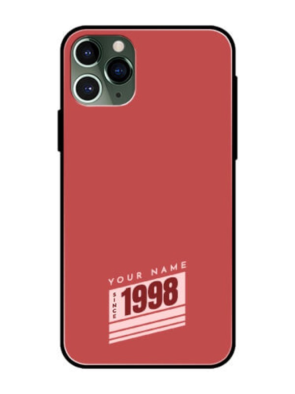 Custom iPhone 11 Pro Custom Glass Phone Case - Red custom year of birth Design