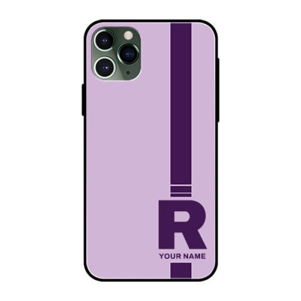 iPhone 11 Pro Photo Printing on Glass Case - Simple dual tone stripe with name Design iPhone 11 Pro Photo Printing on Glass Case - Simple dual tone stripe with name Design