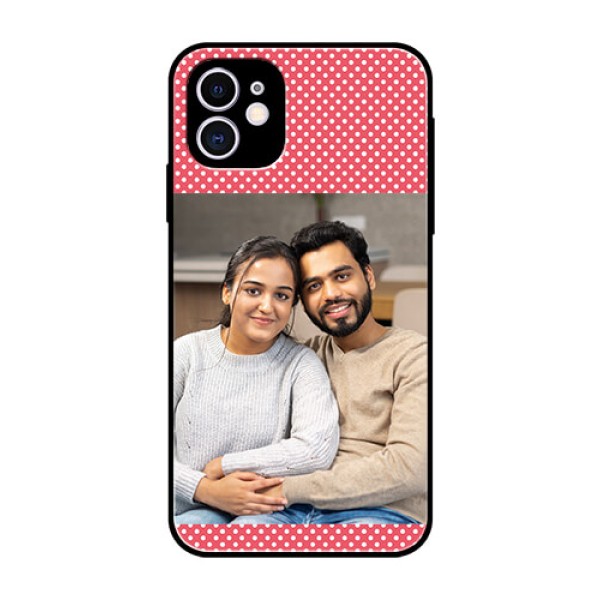 Apple iPhone 11 Custom Glass Phone Case - White Dotted Design Apple iPhone 11 Custom Glass Phone Case - White Dotted Design