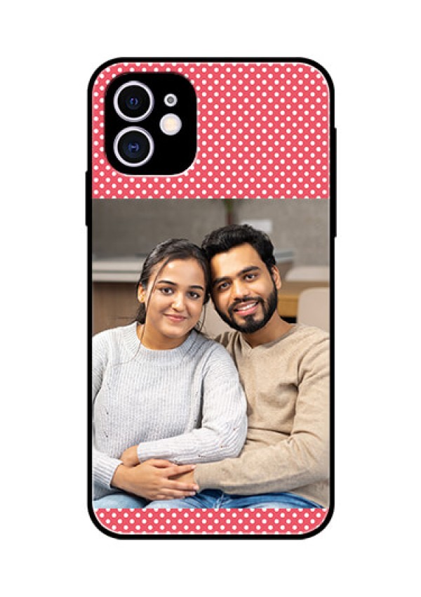 Apple iPhone 11 Custom Glass Phone Case  - White Dotted Design