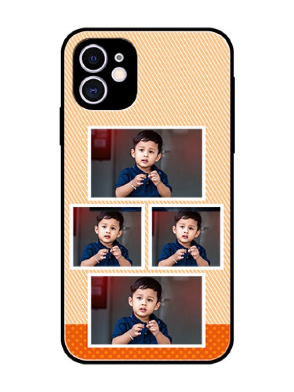 Custom Apple iPhone 11 Photo Printing on Glass Case  - Bulk Photos Upload Design