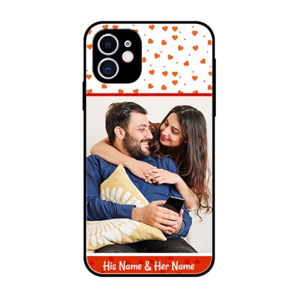 Apple iPhone 11 Custom Glass Phone Case  - Orange Love Symbol Design