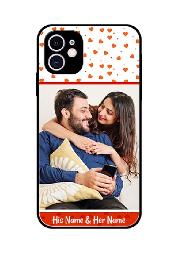 Apple iPhone 11 Custom Glass Phone Case  - Orange Love Symbol Design