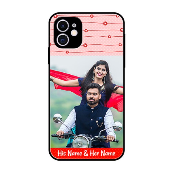Apple iPhone 11 Personalized Glass Phone Case - Red Pattern Case Design Apple iPhone 11 Personalized Glass Phone Case - Red Pattern Case Design