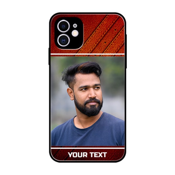 Apple iPhone 11 Personalized Glass Phone Case  - Leather Phone Case Design