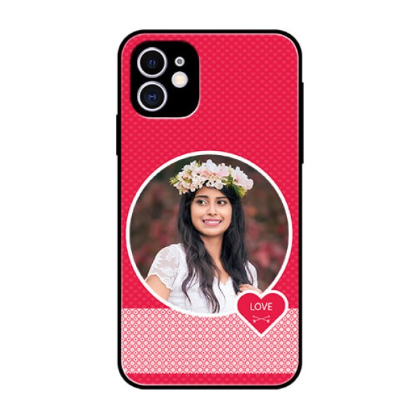 Apple iPhone 11 Personalised Glass Phone Case - Pink Pattern Design Apple iPhone 11 Personalised Glass Phone Case - Pink Pattern Design