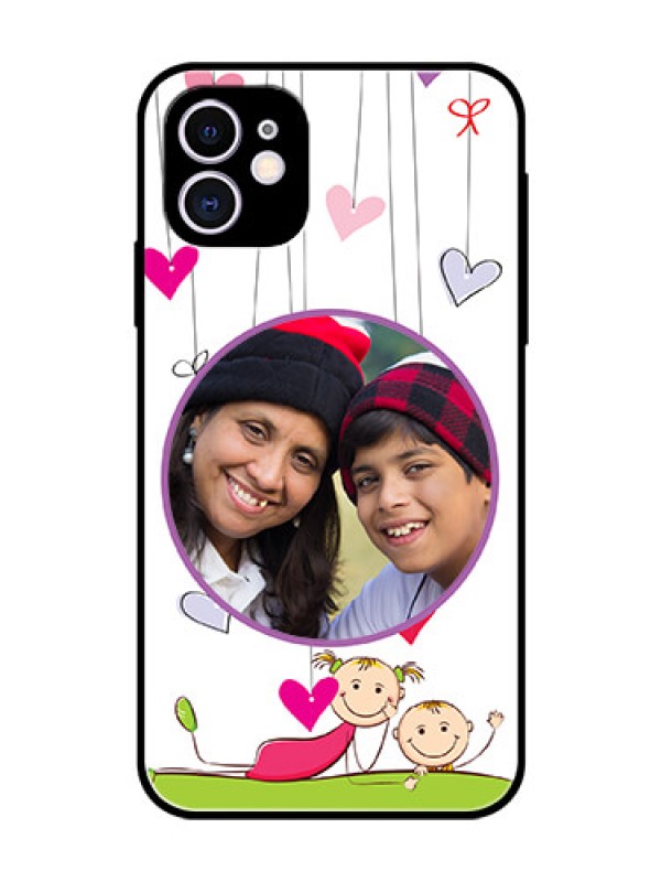 Custom Apple iPhone 11 Photo Printing on Glass Case  - Cute Kids Phone Case Design