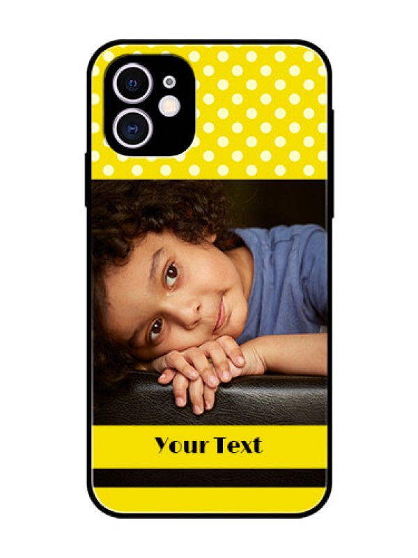 Custom Apple iPhone 11 Custom Glass Phone Case  - Bright Yellow Case Design