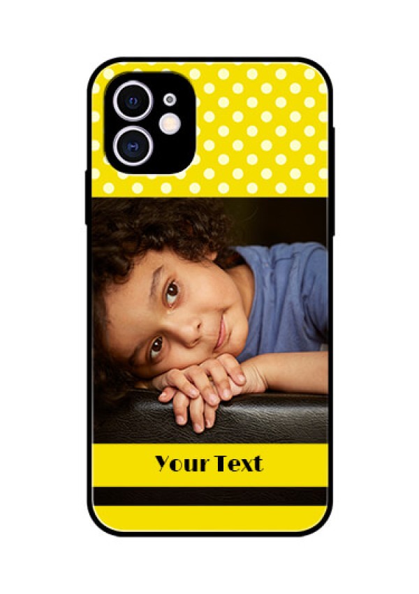 Apple iPhone 11 Custom Glass Phone Case  - Bright Yellow Case Design