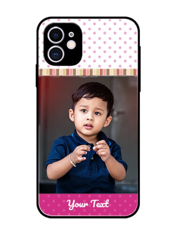 Custom Apple iPhone 11 Photo Printing on Glass Case  - Cute Girls Cover Design