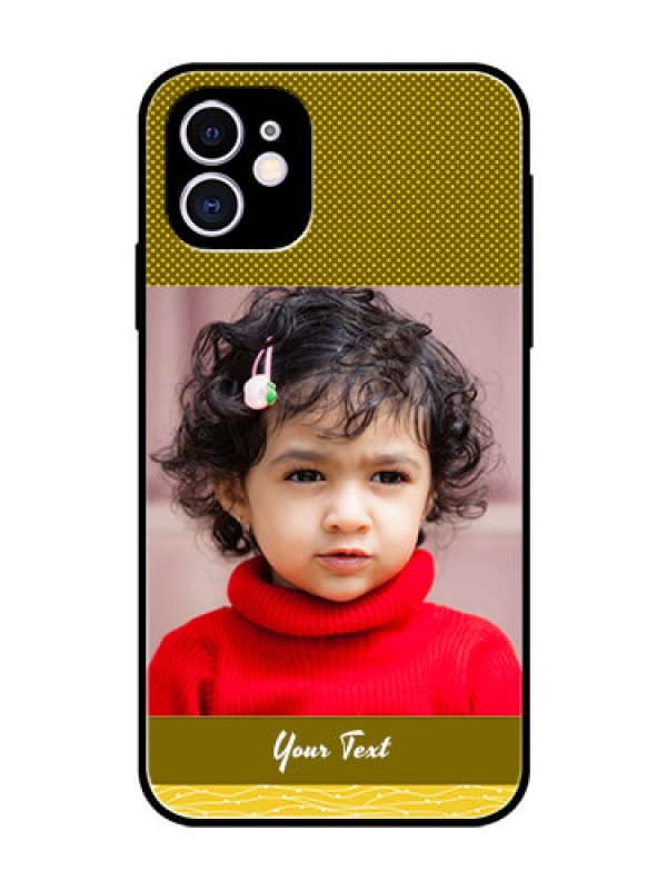 Custom Apple iPhone 11 Custom Glass Phone Case  - Simple Green Color Design