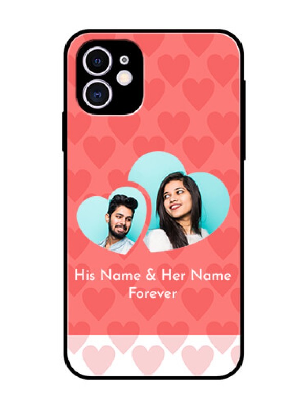 Custom Apple iPhone 11 Personalized Glass Phone Case  - Couple Pic Upload Design