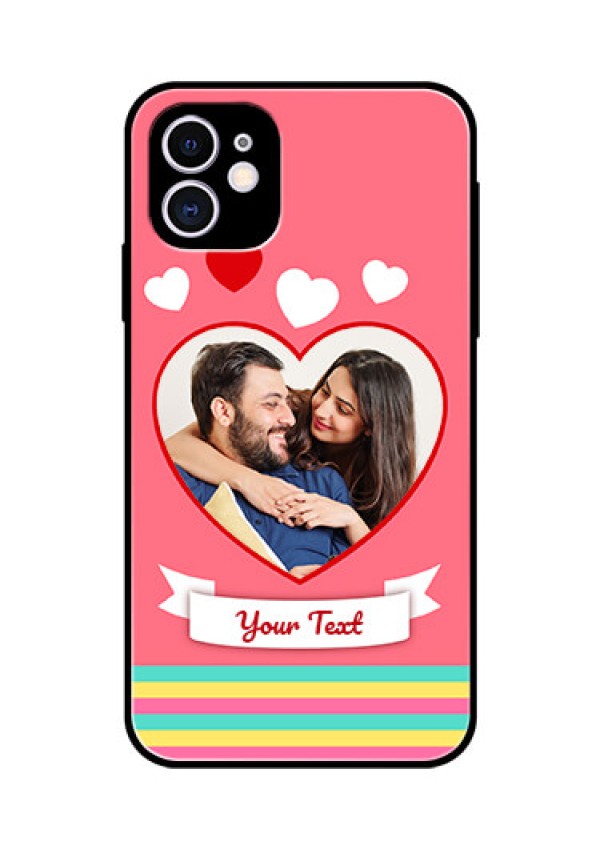 Apple iPhone 11 Photo Printing on Glass Case  - Love Doodle Design