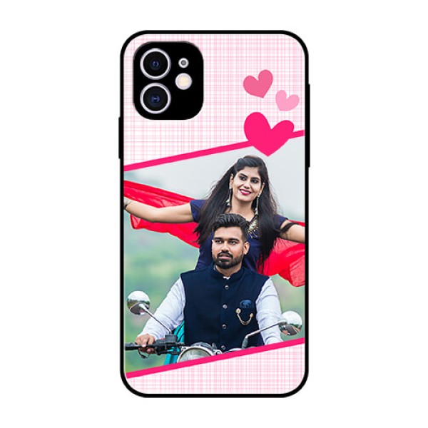 Apple iPhone 11 Custom Glass Phone Case  - Love Shape Heart Design