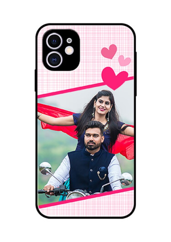 Apple iPhone 11 Custom Glass Phone Case  - Love Shape Heart Design