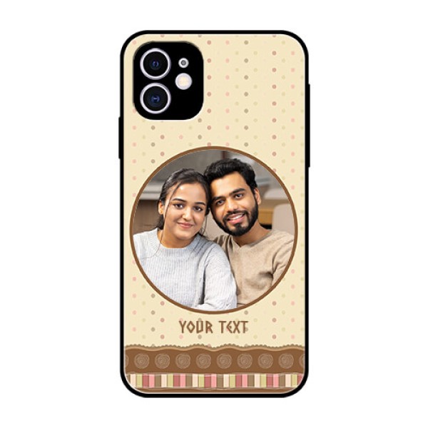 Apple iPhone 11 Custom Glass Mobile Case - Brown Dotted Mobile Case Design Apple iPhone 11 Custom Glass Mobile Case - Brown Dotted Mobile Case Design
