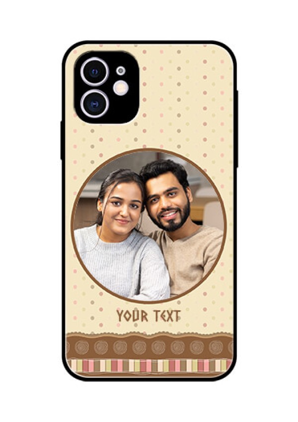 Apple iPhone 11 Custom Glass Mobile Case  - Brown Dotted Mobile Case Design
