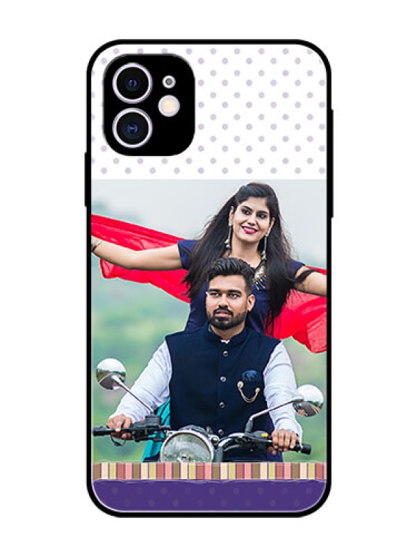 Custom Apple iPhone 11 Photo Printing on Glass Case  - Cute Family Design