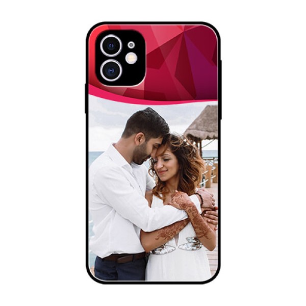Apple iPhone 11 Custom Glass Mobile Case - Red Abstract Design Apple iPhone 11 Custom Glass Mobile Case - Red Abstract Design