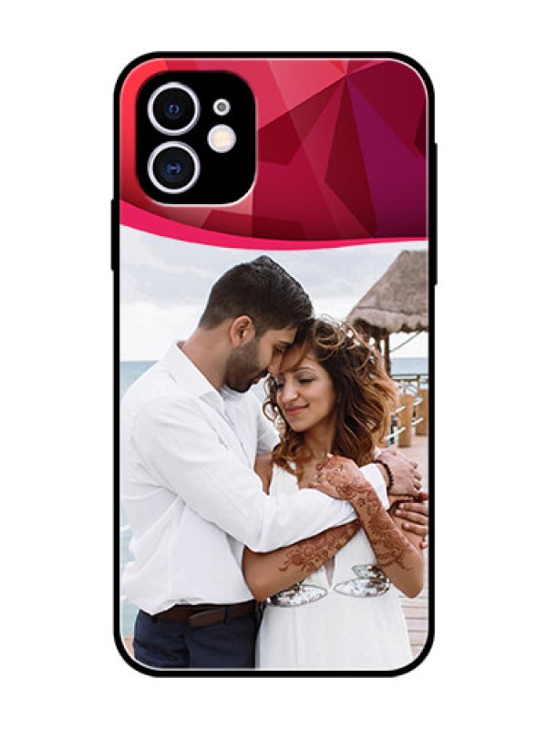 Custom Apple iPhone 11 Custom Glass Mobile Case  - Red Abstract Design