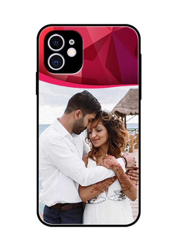 Apple iPhone 11 Custom Glass Mobile Case  - Red Abstract Design