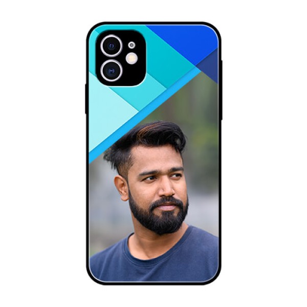 Apple iPhone 11 Custom Glass Phone Case  - Blue Pattern Design
